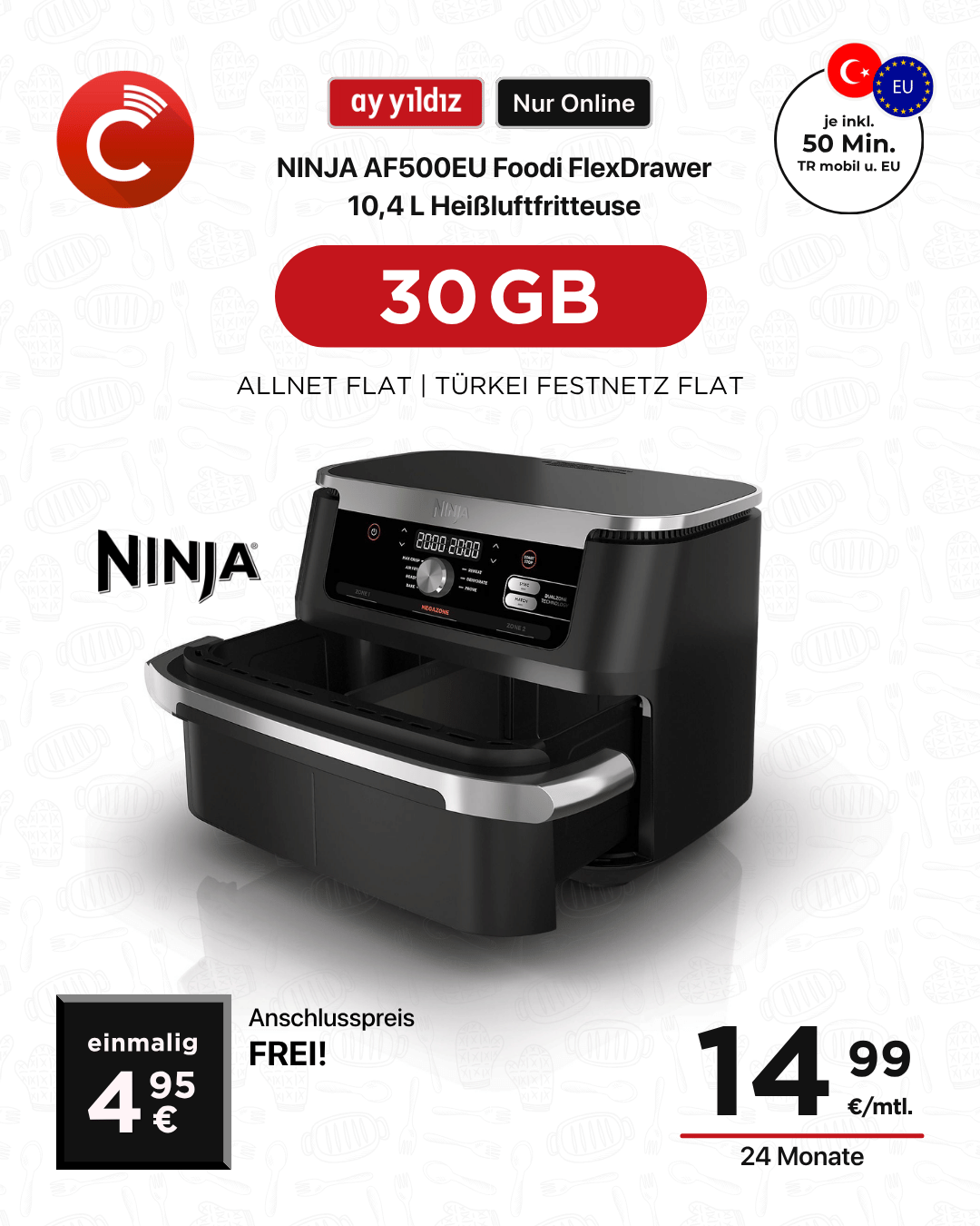 Ninja Foodi FlexDrawer 10,4 L Heißluftfritteuse